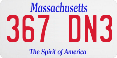 MA license plate 367DN3