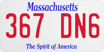 MA license plate 367DN6