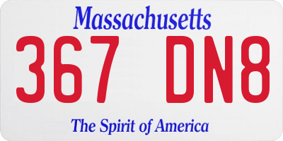 MA license plate 367DN8