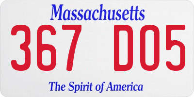 MA license plate 367DO5