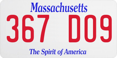 MA license plate 367DO9