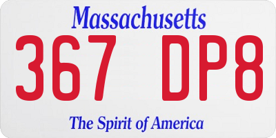 MA license plate 367DP8