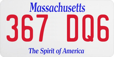 MA license plate 367DQ6
