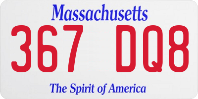 MA license plate 367DQ8