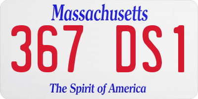 MA license plate 367DS1