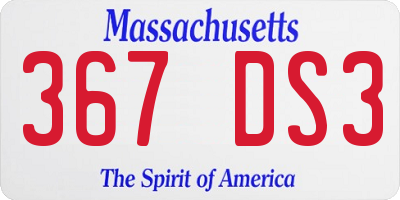 MA license plate 367DS3