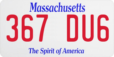 MA license plate 367DU6