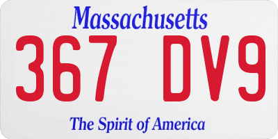 MA license plate 367DV9