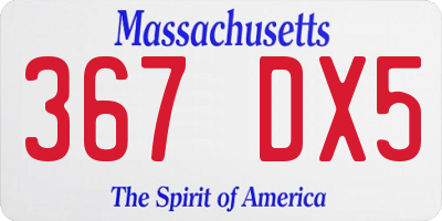 MA license plate 367DX5