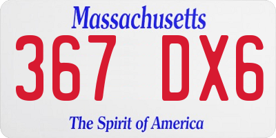 MA license plate 367DX6
