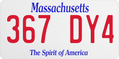 MA license plate 367DY4