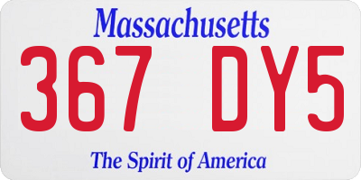 MA license plate 367DY5