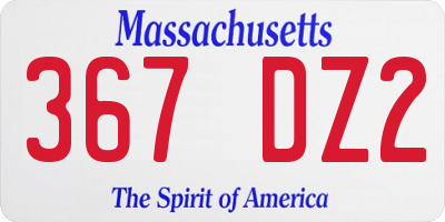 MA license plate 367DZ2