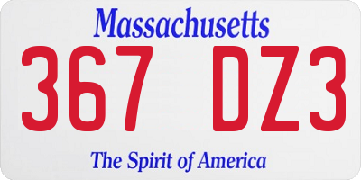 MA license plate 367DZ3