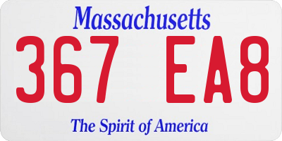 MA license plate 367EA8