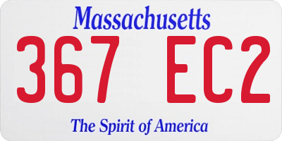 MA license plate 367EC2