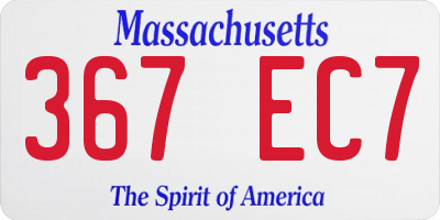 MA license plate 367EC7