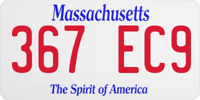 MA license plate 367EC9