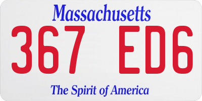 MA license plate 367ED6