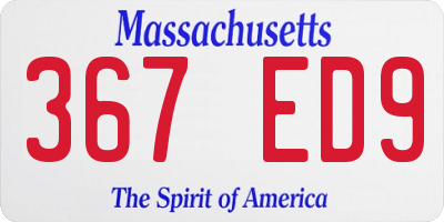 MA license plate 367ED9