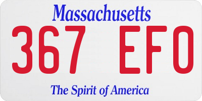 MA license plate 367EF0