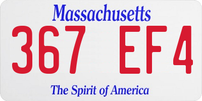 MA license plate 367EF4