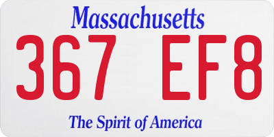 MA license plate 367EF8