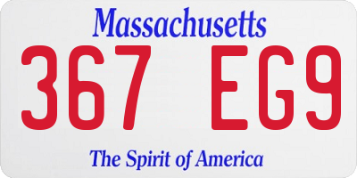 MA license plate 367EG9