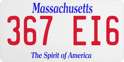 MA license plate 367EI6