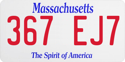 MA license plate 367EJ7