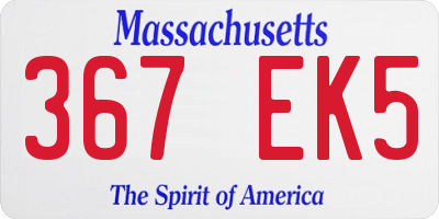 MA license plate 367EK5