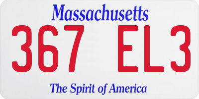 MA license plate 367EL3