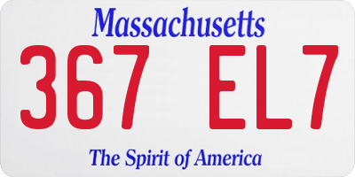 MA license plate 367EL7