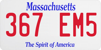 MA license plate 367EM5