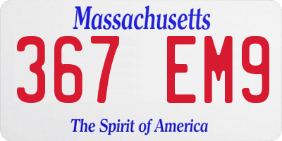 MA license plate 367EM9