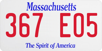 MA license plate 367EO5