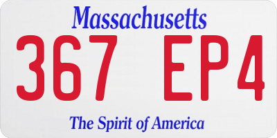 MA license plate 367EP4