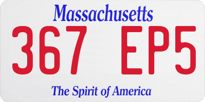 MA license plate 367EP5