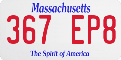 MA license plate 367EP8