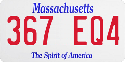 MA license plate 367EQ4