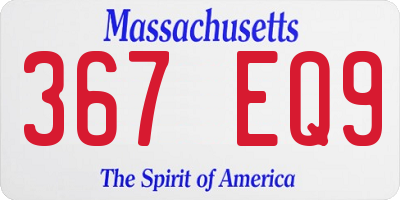 MA license plate 367EQ9