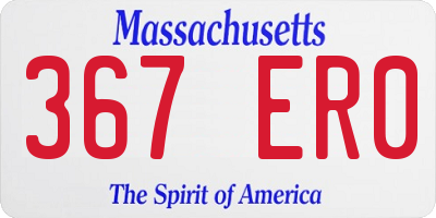 MA license plate 367ER0