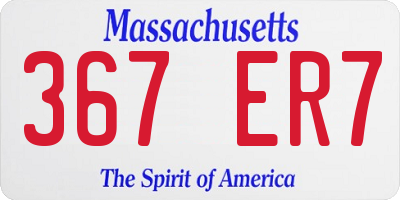 MA license plate 367ER7
