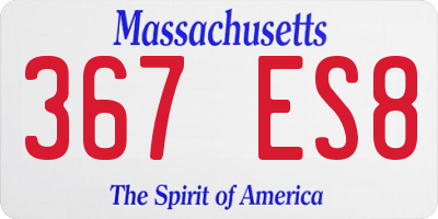 MA license plate 367ES8