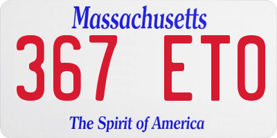 MA license plate 367ET0