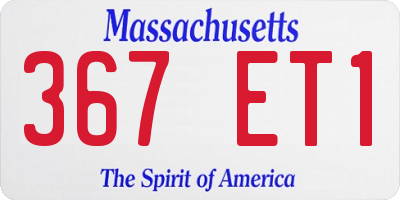 MA license plate 367ET1