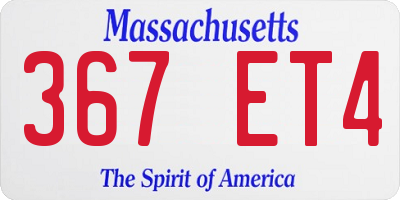 MA license plate 367ET4