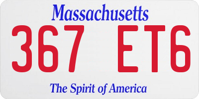 MA license plate 367ET6