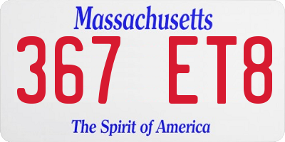 MA license plate 367ET8