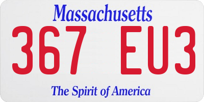 MA license plate 367EU3